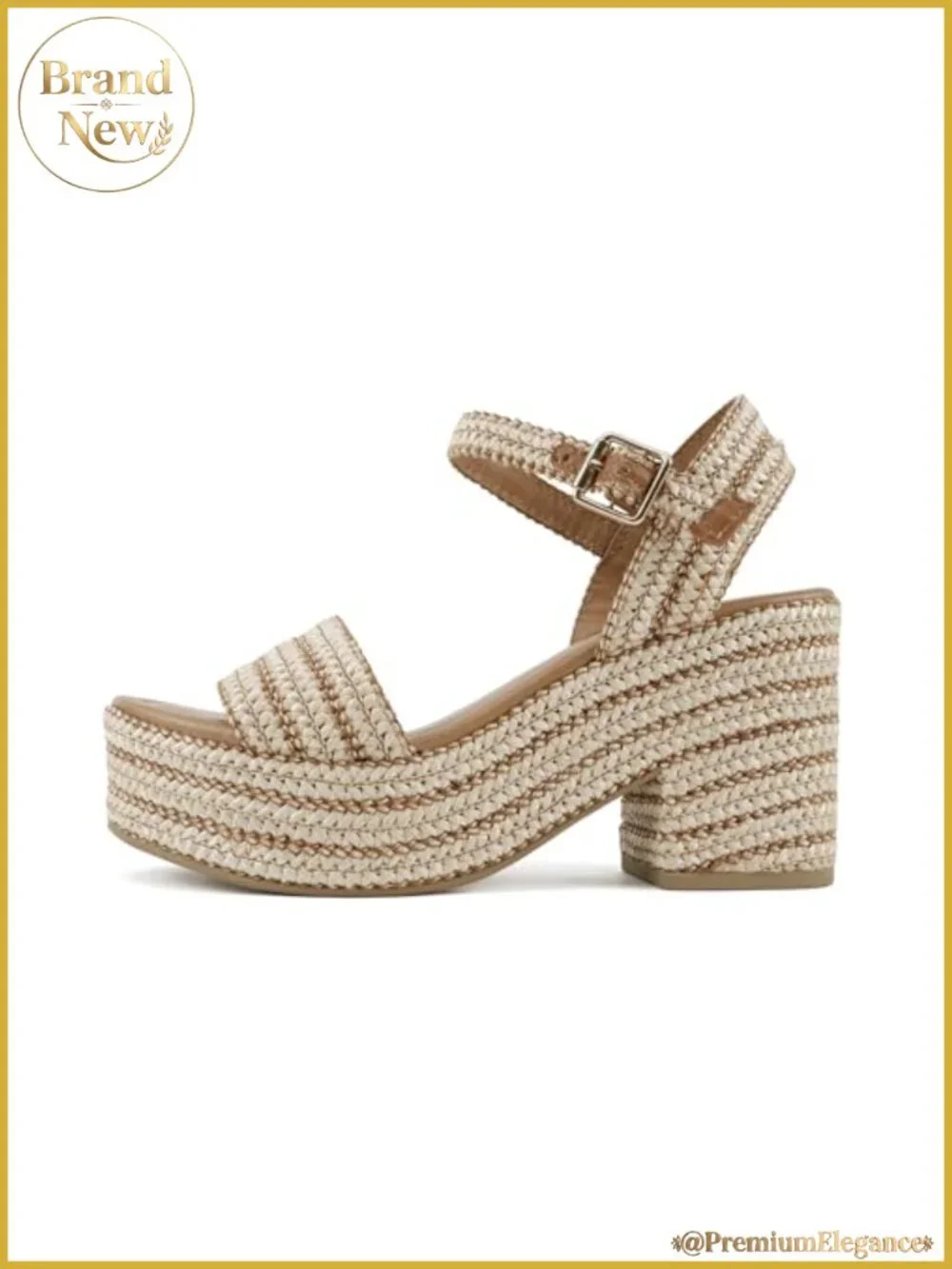 Women's Castle Jute Open Toe Ankle Strap Platform Wedge Sandals